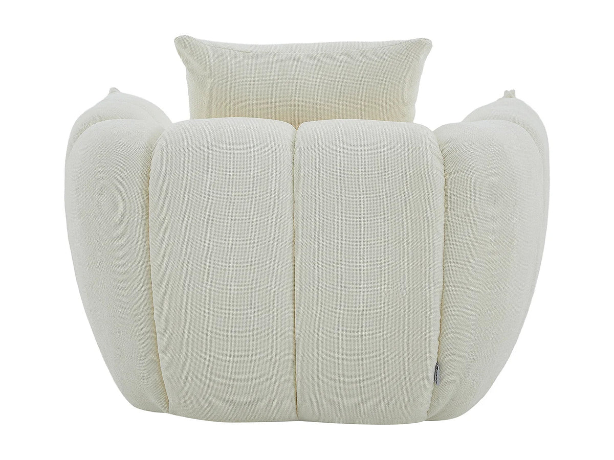 Fauteuil Pivotant Beige en Tissu Texturé – Mollie Sélan