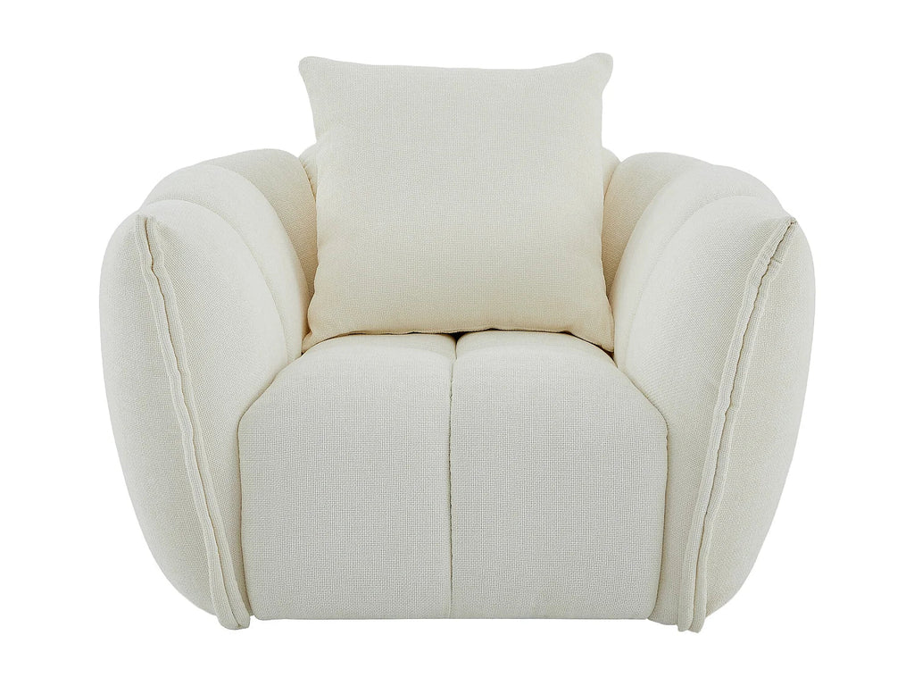 Fauteuil Pivotant Beige en Tissu Texturé – Mollie Sélan