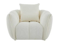 Fauteuil Pivotant Beige en Tissu Texturé – Mollie Sélan