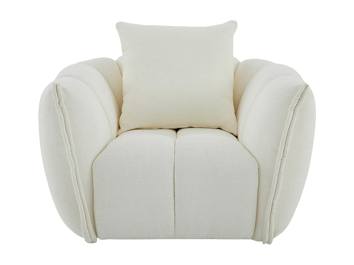 Fauteuil Pivotant Beige en Tissu Texturé – Mollie Sélan