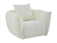 Fauteuil Pivotant Beige en Tissu Texturé – Mollie Sélan