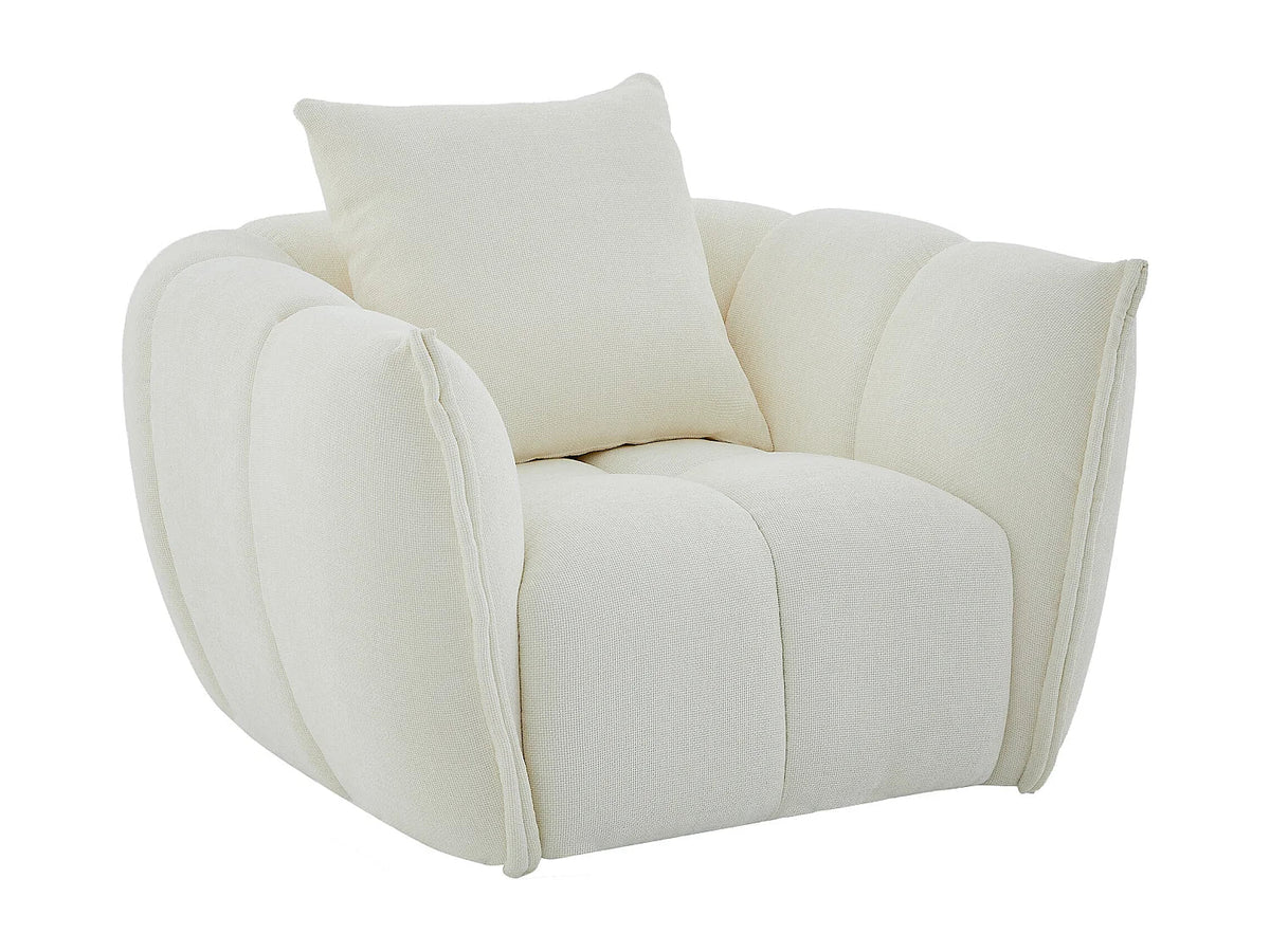 Fauteuil Pivotant Beige en Tissu Texturé – Mollie Sélan