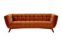 Canapé 3 Places en Velours Terracotta Style Vintage – Mollie Minoa