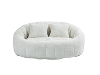 Canapé Nuage 2 Places Arrondi Beige en Tissu Chenille – Nube Cala
