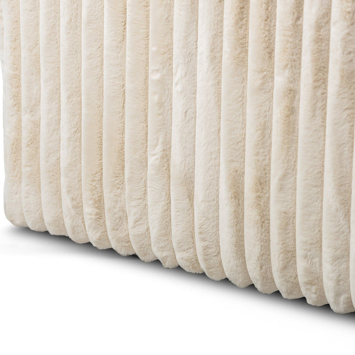 Canapé d’Angle Réversible Beige en Velours Côtelé – Vellia Vito