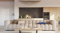Canapé Nuage 6/7 Places Capitonné Beige Sable – Nube Orsen