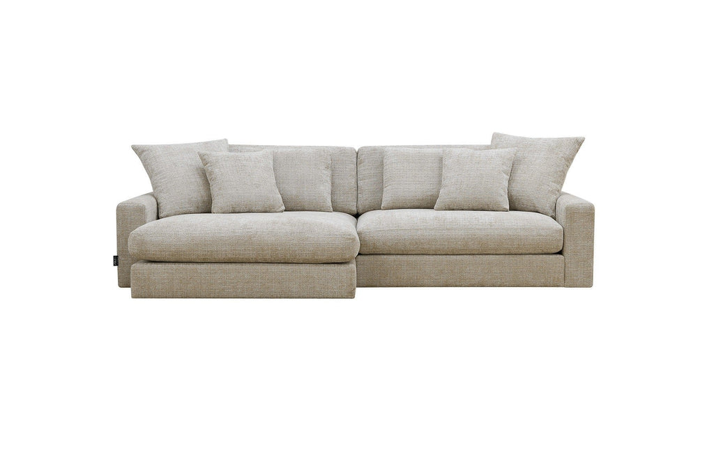 Canapé d’Angle Réversible Beige en Velours Côtelé – Vellia Vito