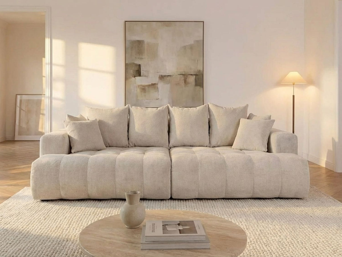 Canapé 4 Places Beige à Assise Profonde – Nube Elio