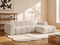 Canapé d’Angle Gauche Beige Capitonné – Nube Caléo