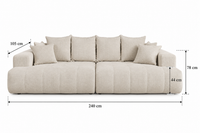 Canapé 4 Places Beige à Assise Profonde – Nube Elio