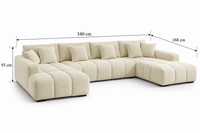Canapé Panoramique Beige XXL avec Méridiennes – Nube Bérén