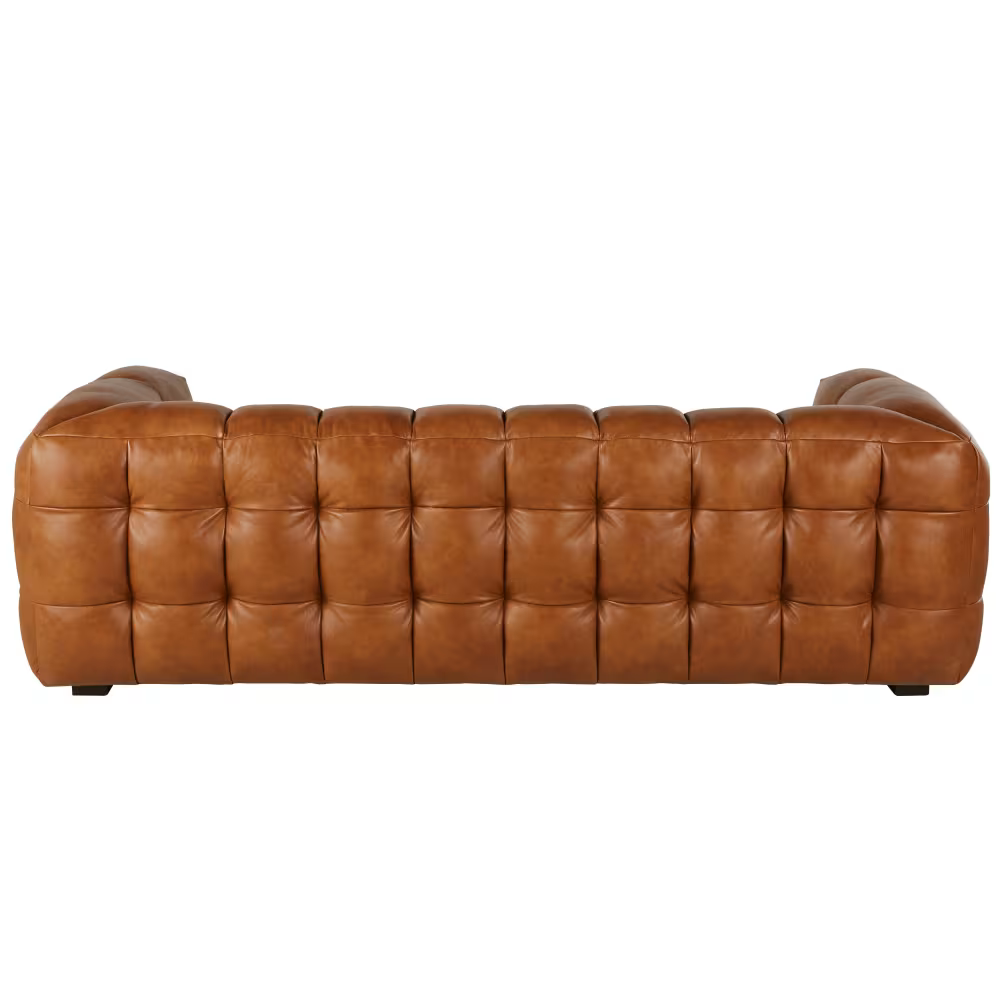 Canapé 4 Places en Cuir Cognac Capitonné – Nube Cassian