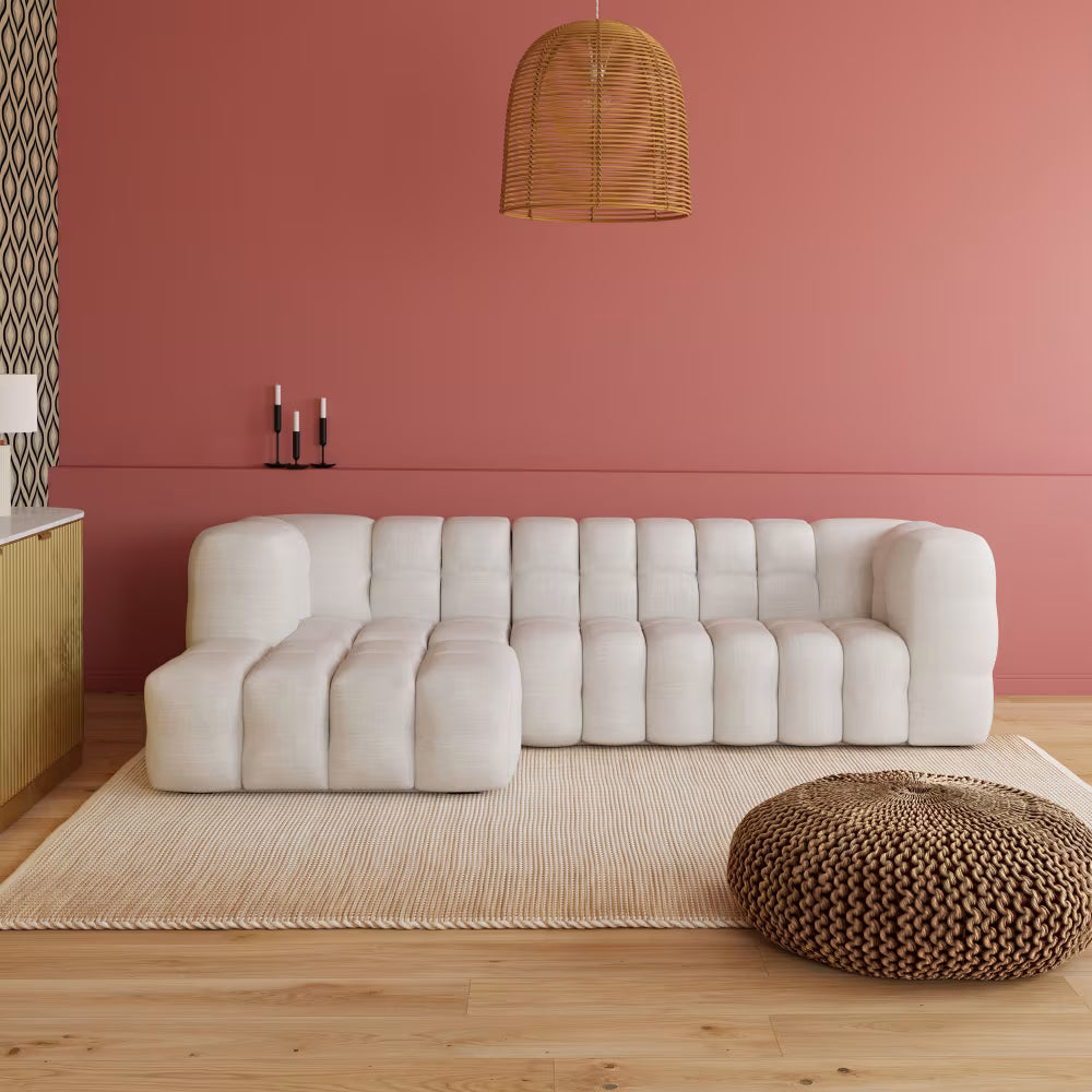 Canapé Nuage d’angle Gauche 4/5 Places Beige Sable – Nube Solen