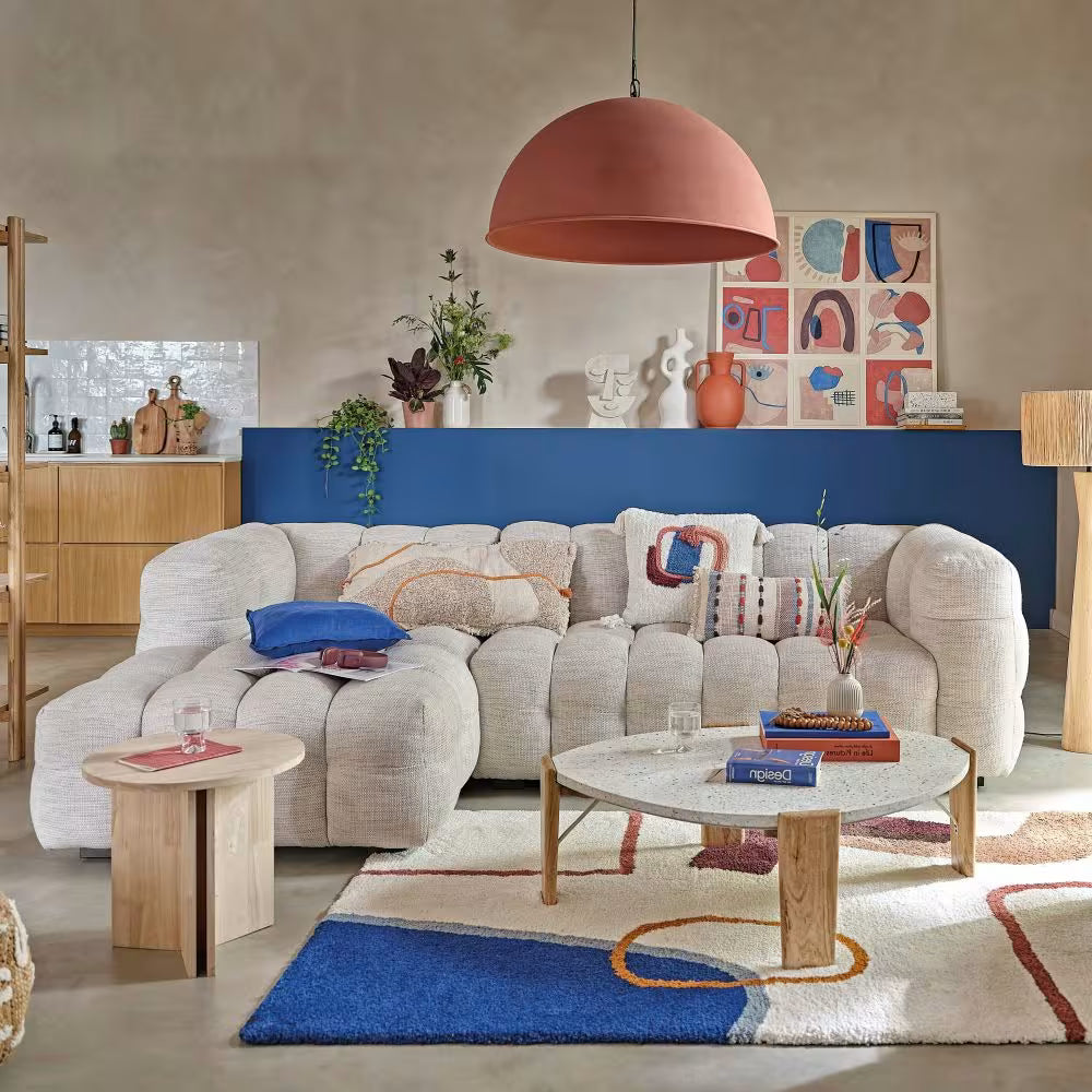 Canapé Nuage d’angle Gauche 4/5 Places Beige Sable – Nube Solen