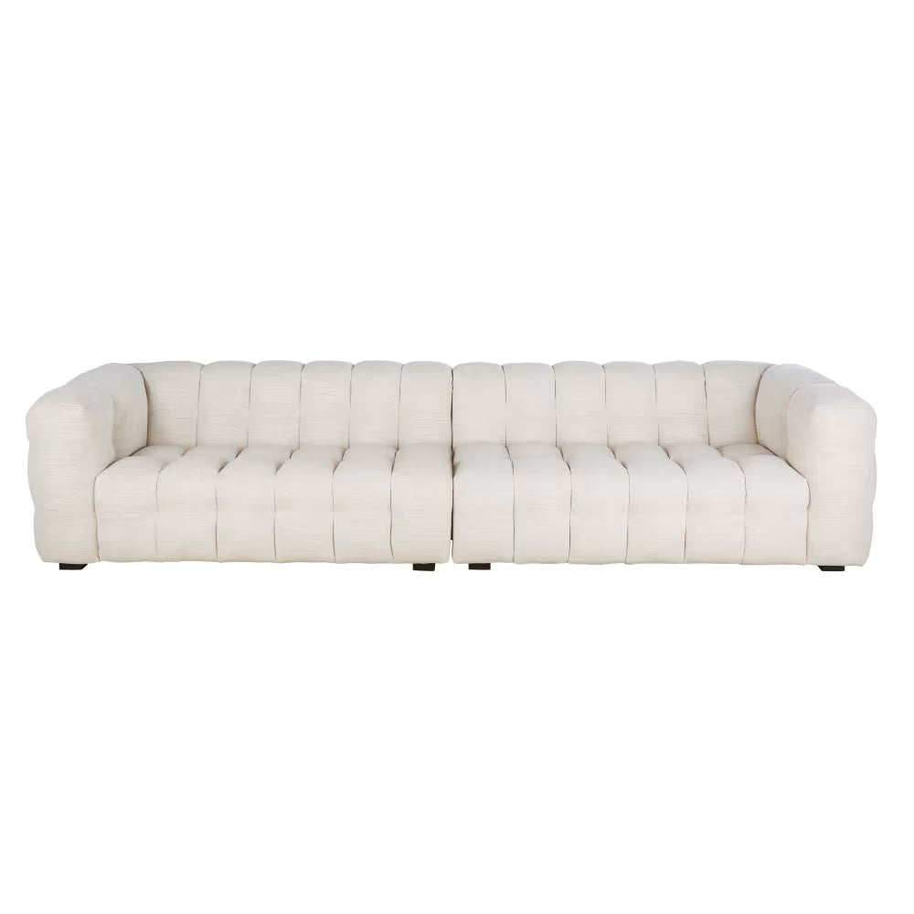Canapé Nuage 6/7 Places Capitonné Beige Sable – Nube Orsen