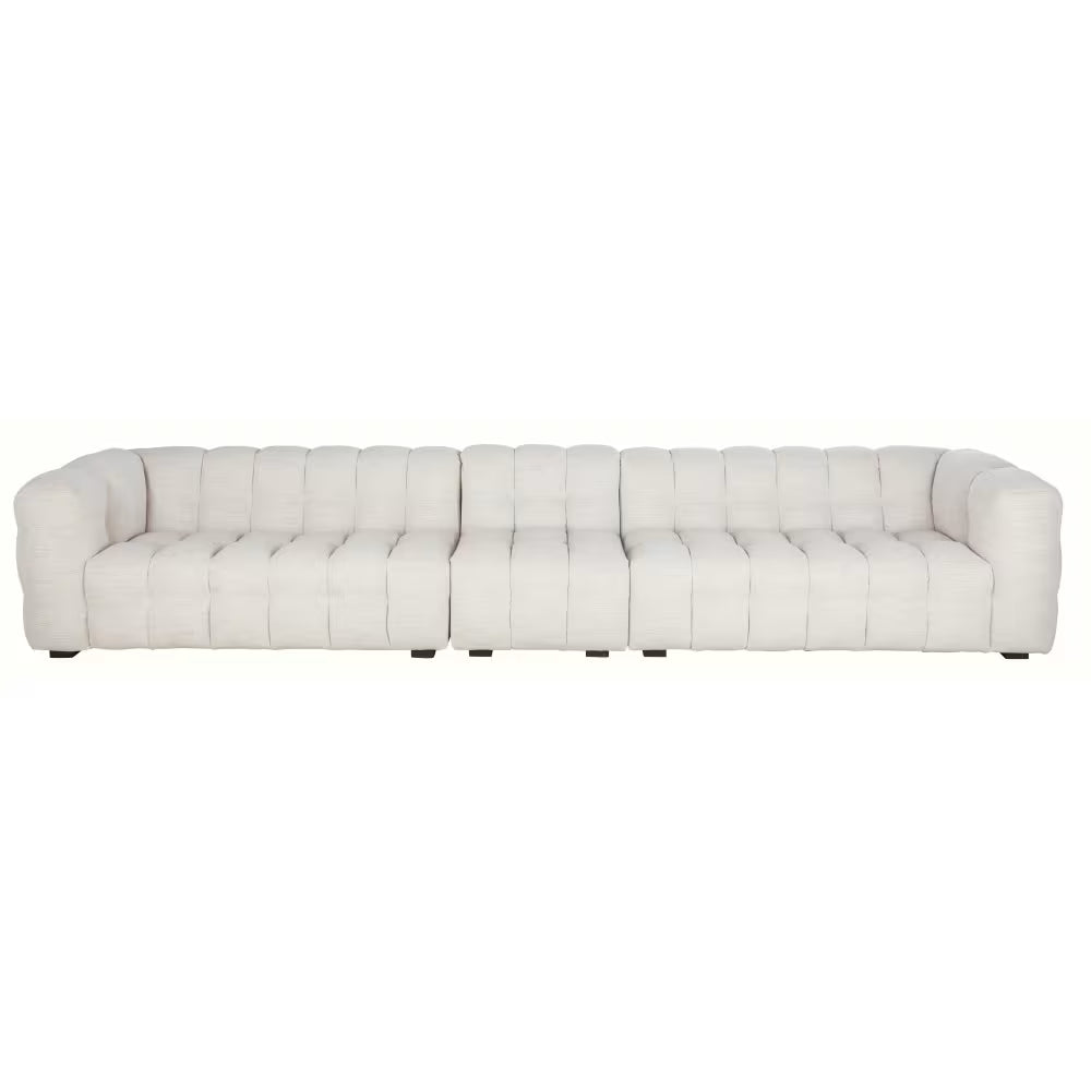 Canapé Nuage 6/7 Places Capitonné Beige Sable – Nube Orsen