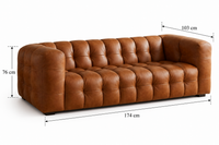 Canapé 4 Places en Cuir Cognac Capitonné – Nube Cassian