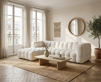 Canapé Nuage d’angle Gauche 4/5 Places Beige Sable – Nube Solen