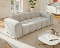 Canapé 3 Places Beige Capitonné au Design Matelassé – Nube Célian