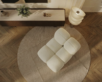 Fauteuil Crème en Tissu Texturé Style Japandi – Nube Néro