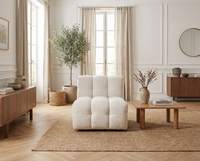 Chauffeuse Modulable Beige Sable Capitonnée – Nube Elya