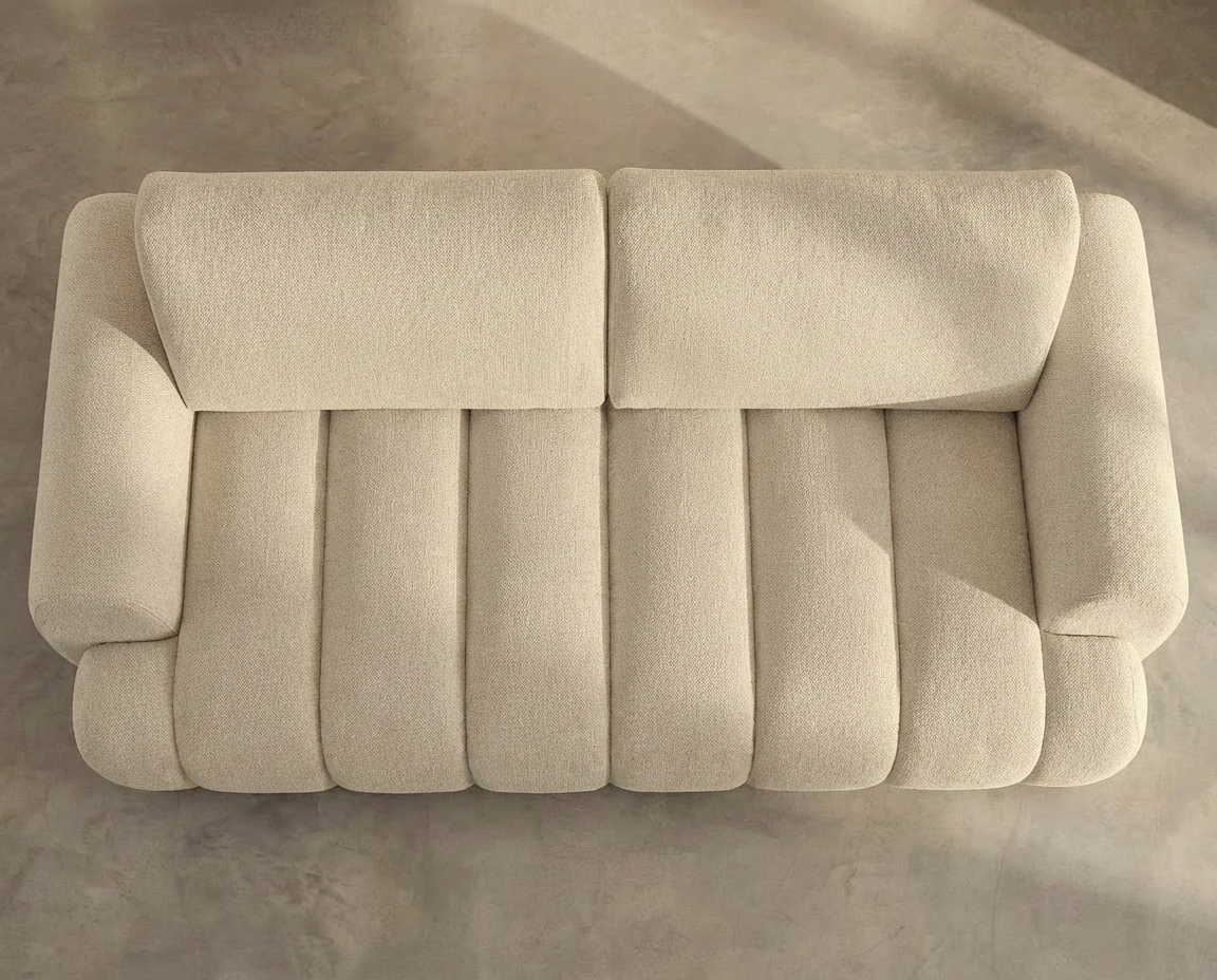 Canapé Convertible 4 Places Beige avec Coffre – Nube Orel