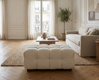 Pouf Nuage Carré Beige Sable Capitonné – Nube Alma