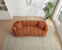 Canapé Nuage 3 Places en Tissu Bouclette Terracotta – Nube Solaro