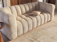 Canapé nuage 3 Places Capitonné Beige Sable – Nube Sora