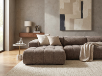 Canapé d’Angle Gauche Taupe avec Têtières Réglables – Nube Lenza