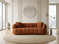Canapé Nuage 3 Places en Tissu Bouclette Terracotta – Nube Solaro