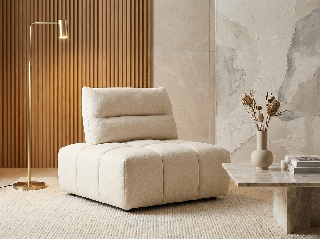 Fauteuil Beige à Dossier Réglable – Mollie Aster