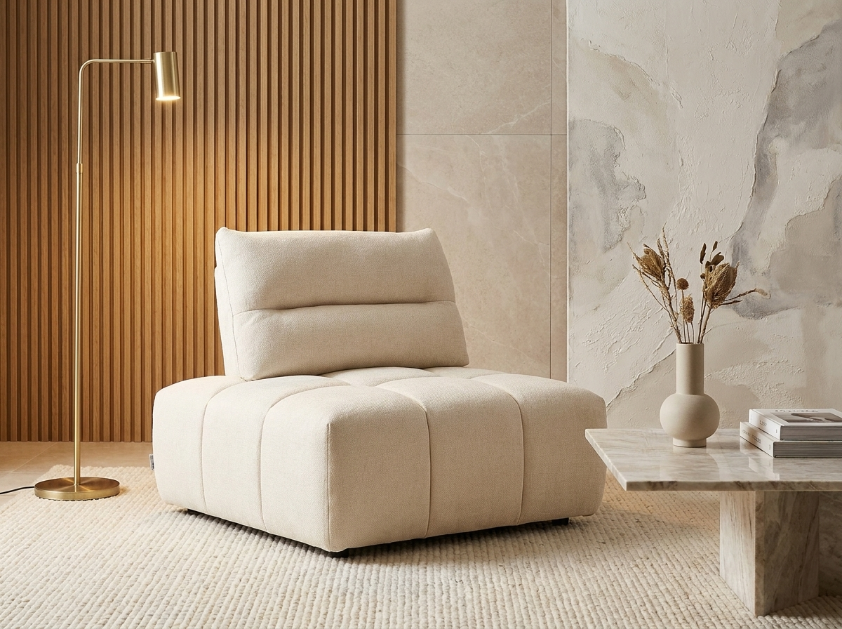 Fauteuil Beige à Dossier Réglable – Mollie Aster