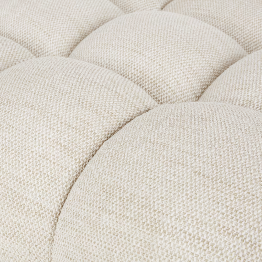 Pouf Nuage Carré Beige Sable Capitonné – Nube Alma